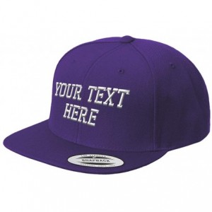 Baseball Caps Snapback Hats for Men & Women Custom Personalized Text Flat Bill Baseball Cap - Purple - C818IESA586 $36.06
