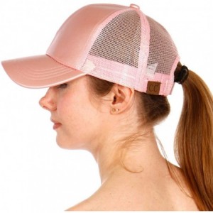 Baseball Caps Baseball Cap for Women- Ponytail Adjustable- Mesh Hat- Rose - C518GQ54KTD $23.11