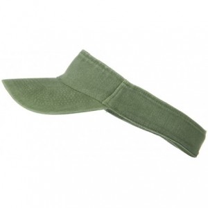 Visors Washed Pigment Dyed Cotton Twill Flex Sun Visor - Olive Green W38S31F - CO110PN2DCH $29.28
