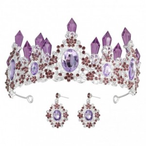 Headbands Crystal Magnificent Rhinestone Princess - Purple - CQ18UKTHDMT $20.16