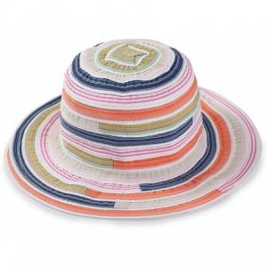 Bucket Hats Paper Straw Summer Beach Braid Rainbow Lollipop Fish Bucket Hat Folding Cap - Navy - CM12FBVB5WV $19.44