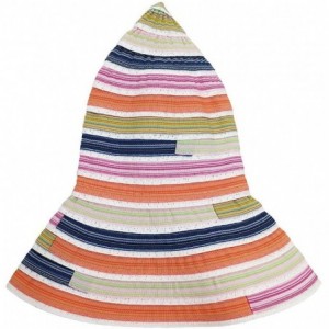 Bucket Hats Paper Straw Summer Beach Braid Rainbow Lollipop Fish Bucket Hat Folding Cap - Navy - CM12FBVB5WV $20.45