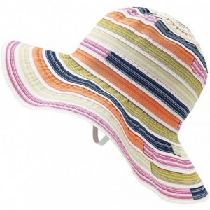 Bucket Hats Paper Straw Summer Beach Braid Rainbow Lollipop Fish Bucket Hat Folding Cap - Navy - CM12FBVB5WV $19.44