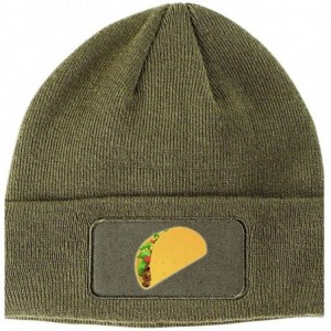 Skullies & Beanies Taco Emoji Meme Chest Winter Knit Beanie Hat - Green - CC12NSJD5RH $15.78