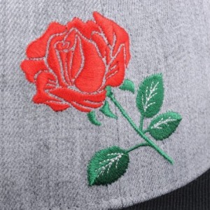 Baseball Caps Rose Flat Bill Snapback Hats Embroidered Women Men Adjustable Baseball Caps - Grey - CC12EQKWKCH $26.95