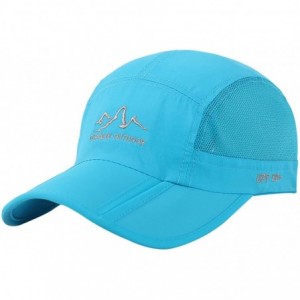 Bucket Hats Unisex Mesh Brim Tennis Cap Outside Sunscreen Quick Dry Adjustable Baseball Hat - B-light Blue - CJ18D33ME7M $28.57
