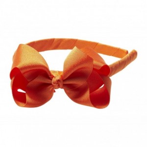Headbands Girls"Lila" Grosgrain Bow Headband O/S Orange - Orange - CB122PL94XH $20.75