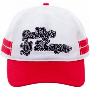 Baseball Caps Suicide Squad Daddy's Lil Monster Adjustable Velcro Cap White/Red/Blue - C512LLP93AL $37.78