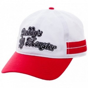 Baseball Caps Suicide Squad Daddy's Lil Monster Adjustable Velcro Cap White/Red/Blue - C512LLP93AL $32.89