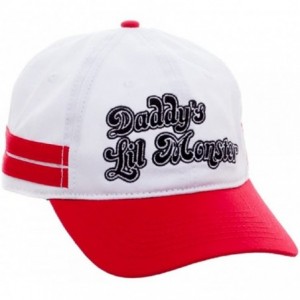 Baseball Caps Suicide Squad Daddy's Lil Monster Adjustable Velcro Cap White/Red/Blue - C512LLP93AL $36.89