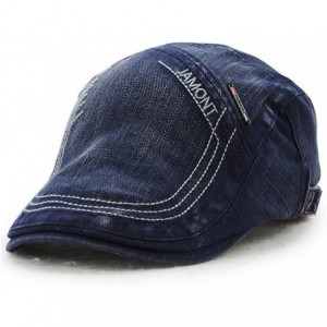 Newsboy Caps Men's Casual Denim Style Cotton Adjustable Newsboy Ivy Classic Cap Hat - Blue - C81828CCLDK $34.39