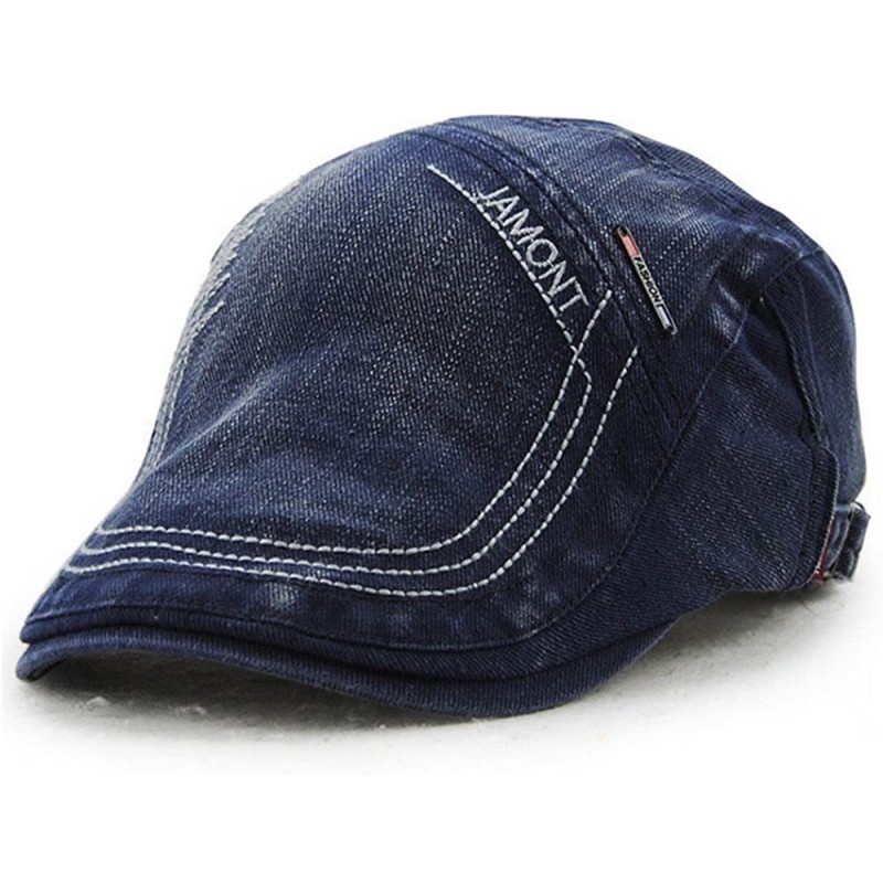 Newsboy Caps Men's Casual Denim Style Cotton Adjustable Newsboy Ivy Classic Cap Hat - Blue - C81828CCLDK $33.96