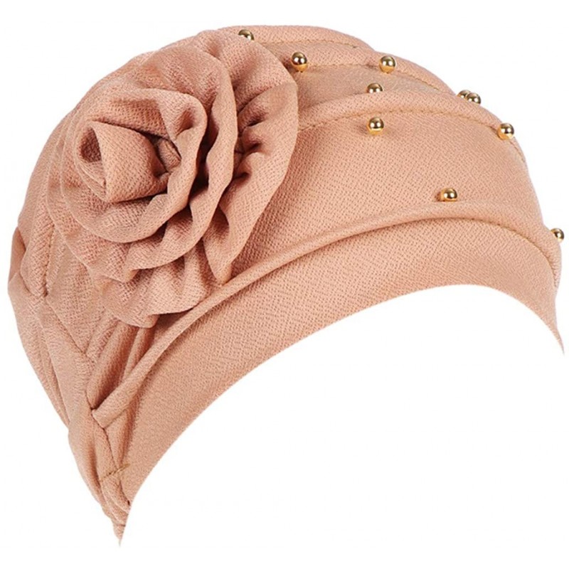 Skullies & Beanies Fashion Women Muslim Stretch Turban Hat Chemo Cap Hair Loss Head Scarf Wrap Hijib Cap Gift - G - CK18R76WE...