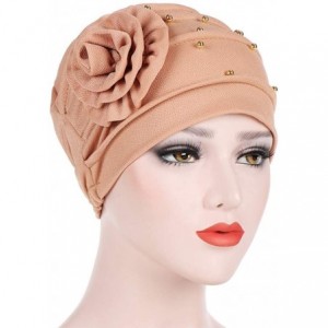 Skullies & Beanies Fashion Women Muslim Stretch Turban Hat Chemo Cap Hair Loss Head Scarf Wrap Hijib Cap Gift - G - CK18R76WE...