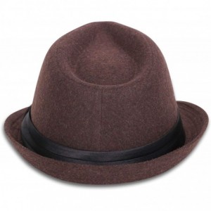 Fedoras Classic Gangster Stain-Resistant Crushable Gentleman's Fedora - Coffee - CU18WSXCI2D $30.29