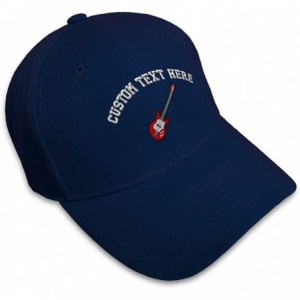 Baseball Caps Custom Baseball Cap Bass Guitar Embroidery Acrylic Dad Hats for Men & Women - Navy - C718SDYGMD7 $45.12