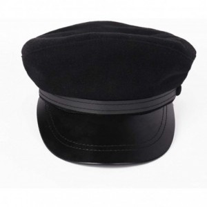 Baseball Caps Unisex Vintage Cosplay Japanese Student Black Hat Cap Chauffeur Limo Driver Hat Flat Cap - Black1 - C91982XR476...