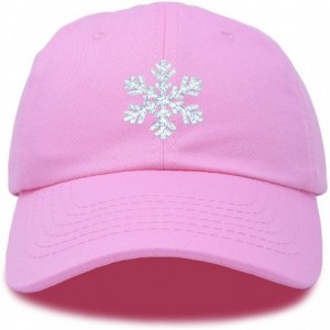 Baseball Caps ICY Snowflake Hat Womens Baseball Cap - Light Pink - CV18ZQH5GXK $33.51