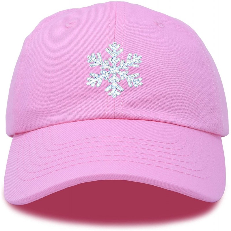 Baseball Caps ICY Snowflake Hat Womens Baseball Cap - Light Pink - CV18ZQH5GXK $35.97