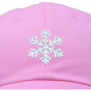Baseball Caps ICY Snowflake Hat Womens Baseball Cap - Light Pink - CV18ZQH5GXK $30.65