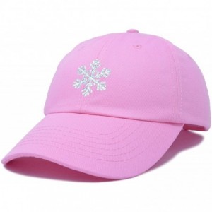 Baseball Caps ICY Snowflake Hat Womens Baseball Cap - Light Pink - CV18ZQH5GXK $30.65