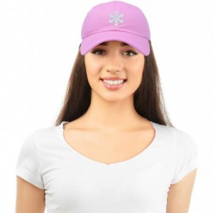 Baseball Caps ICY Snowflake Hat Womens Baseball Cap - Light Pink - CV18ZQH5GXK $35.97