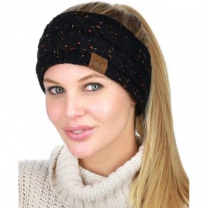 Cold Weather Headbands Soft Stretch Winter Warm Cable Knit Fuzzy Lined Ear Warmer Headband - CJ18HT99IHA $22.13