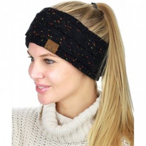 Cold Weather Headbands Soft Stretch Winter Warm Cable Knit Fuzzy Lined Ear Warmer Headband - CJ18HT99IHA $22.13