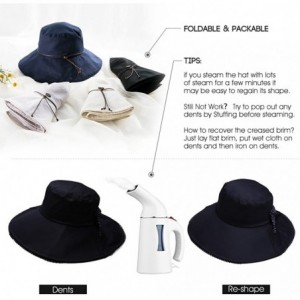 Sun Hats Bucket Cord Sun Summer Beach Hat Wide Brim for Women Foldable UPF 50+ - 69046_khaki - CR18RZUY6T4 $41.00