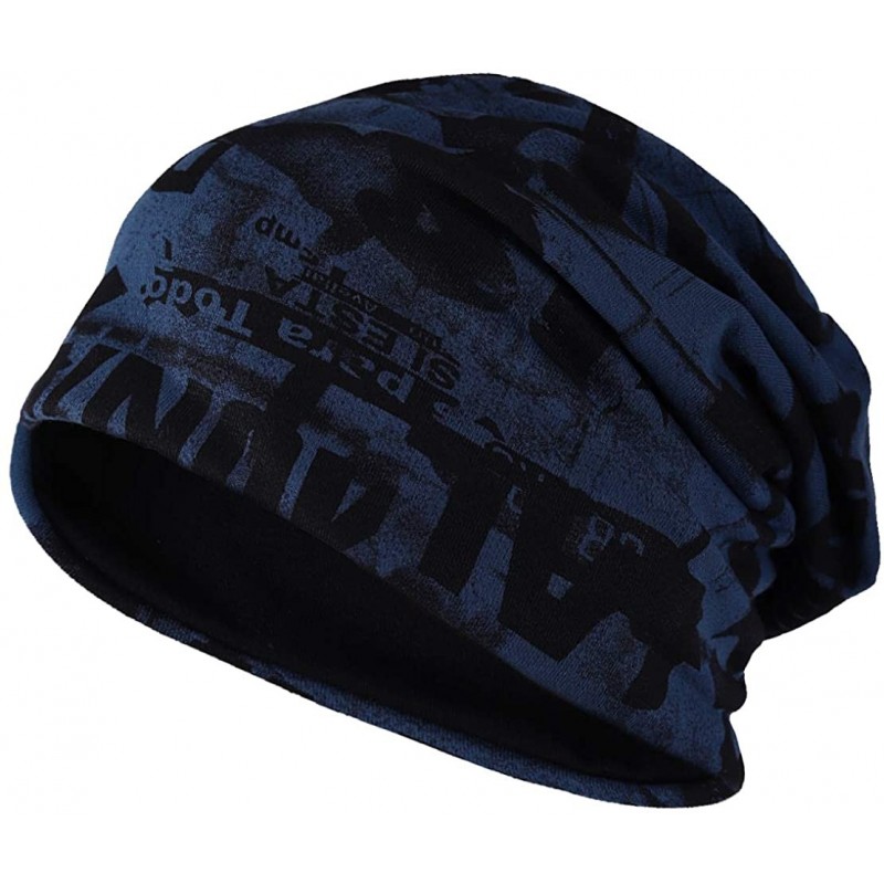 Skullies & Beanies Slouch Beanie Hat for Men Women Summer Winter B010 - Navy - CG18WXYRH4K $24.95