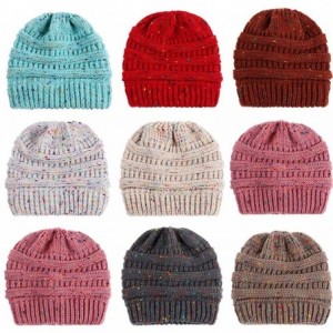Skullies & Beanies Women Winter Warm Stretch Knitted Cap Beanie Hats Headband Skull Beanies Wool Thick Baggy - White - C018A3...