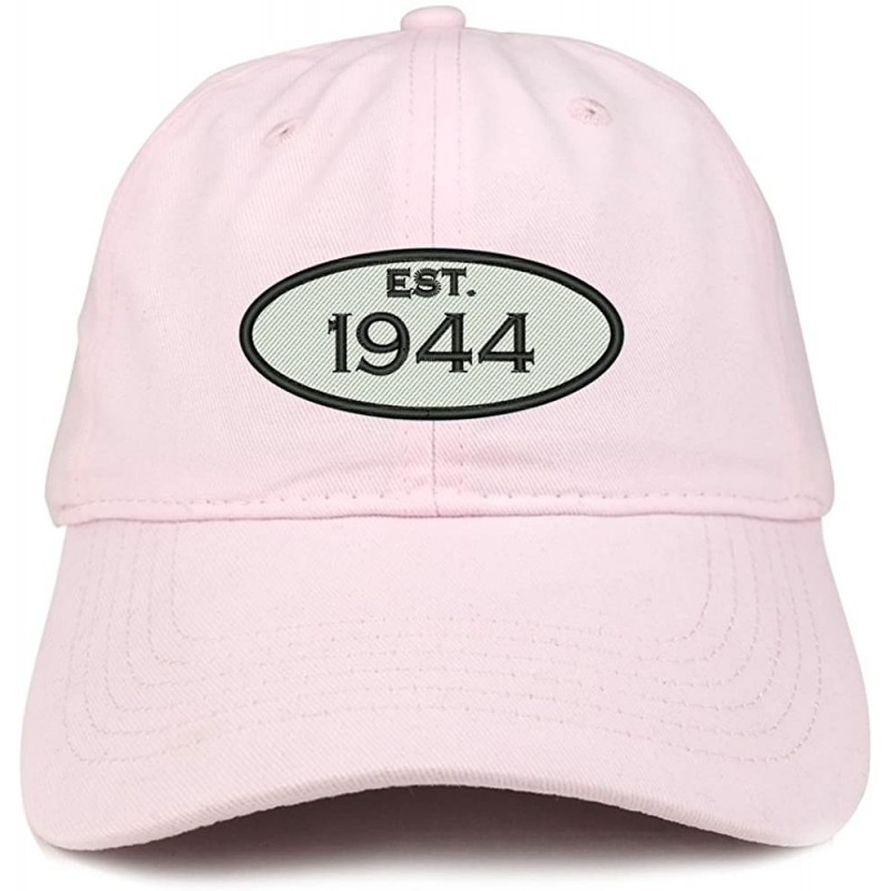 Baseball Caps Established 1944 Embroidered 76th Birthday Gift Soft Crown Cotton Cap - Light Pink - C6180L8SU32 $37.02