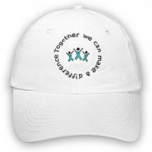 Baseball Caps Ovarian Cancer Awareness Teal Ribbon Crystal Hat - CP12N1YP788 $34.48