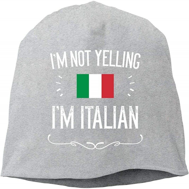 Skullies & Beanies I'm Not Yelling I'm Italian Wool Hat Women/Men Soft Stretch Knit Beanie Hat Winter Warm Skull Cap - Gray -...