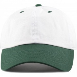 Baseball Caps Two Tone 100% Cotton Stonewashed Cap Adjustable Hat Low Profile Baseball Cap. - Dark Green - C812NW1O2P8 $19.61
