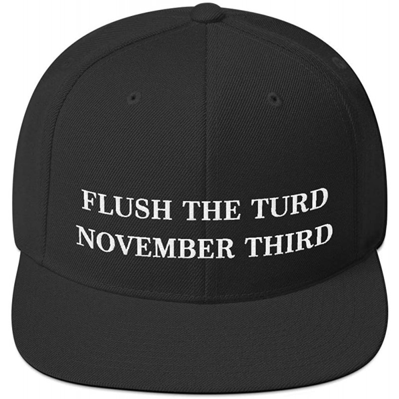 Baseball Caps Flush The Turd November Third Hat (Embroidered Wool Blend Cap) Anti Donald Trump - Black - C618XUSS2XW $56.57