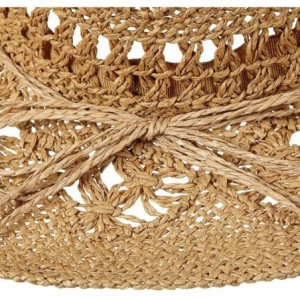 Cowboy Hats Men & Women's Summer Cowboy Cowgirl Straw Hat Hollow Out Woven Roll Up Wide Brim Hat - Brown - CS18QEGNH8R $12.04