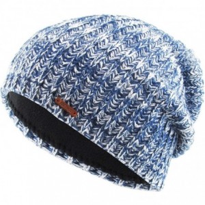 Skullies & Beanies Super Warm Slouchy Fleeced Long Beanie Warm Fur Lined Winter Knit Hat Thick Skull Cap - CE18GL5M7UU $26.55