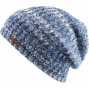 Skullies & Beanies Super Warm Slouchy Fleeced Long Beanie Warm Fur Lined Winter Knit Hat Thick Skull Cap - CE18GL5M7UU $24.42