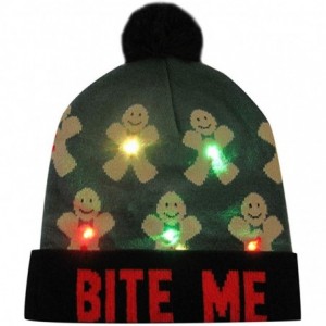 Skullies & Beanies LED Light-up Knitted Hat Ugly Sweater Holiday Xmas Christmas Beanie Cap - F - CT18ZMQKI83 $23.61