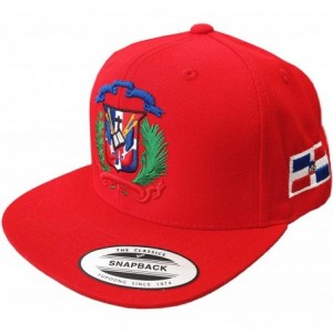 Baseball Caps Dominican Republic Shield Snapback Cap - Red - CX12BBYRT45 $29.38
