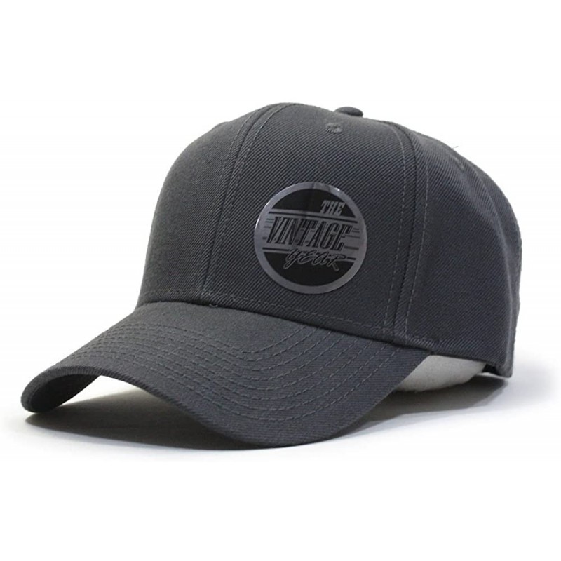 Baseball Caps Premium Plain Wool Blend Adjustable Snapback Hats Baseball Caps - Charcoal Gray - CS125MH8WAV $26.76