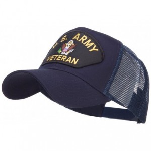 Baseball Caps US Army Veteran Military Patched Mesh Cap - Navy - C1124YMLK05 $27.48