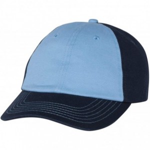 Baseball Caps Custom Dad Soft Hat Add Your Own Embroidered Logo Personalized Adjustable Cap - Light Blue / Navy - C21953WILZ3...