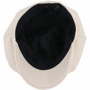 Newsboy Caps Women Linen Newsboy Cap Cabbie Hat 8 Panels - 6 7/8 Fitted - Wool - Beige - C318Z87QMQQ $28.59
