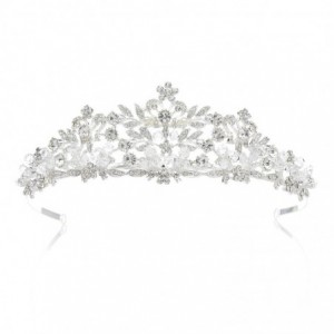 Headbands Fairytale Rhinestone Princess Crown Wedding Tiara Party Hats Pageant Hair Jewelry- Silver+Clear - Silver+Clear - CY...