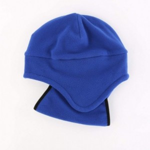 Skullies & Beanies Men's Warm 2 in 1 Hat Winter Fleece Earflap Skull Sports Beanie Ski Mask - Blue - CA18IRNK2OT $26.32