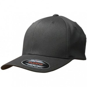 Baseball Caps Premium Original Blank Cotton Twill Fitted Hat XX-Large - Dark Grey - CB182Y6E09X $38.71