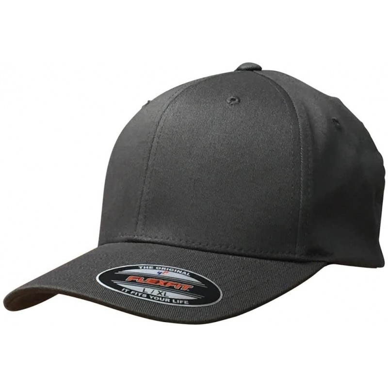 Baseball Caps Premium Original Blank Cotton Twill Fitted Hat XX-Large - Dark Grey - CB182Y6E09X $36.82