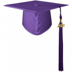 Skullies & Beanies Unisex Adult Matte Graduation Cap with 2020 Tassel - Purple - C611SBEBYQD $37.55